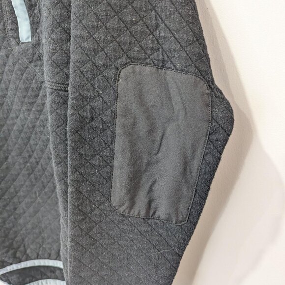 Woods Black Quilted Pullover Women's Cottagecore M 26 Inch L Elbow Patches! - Picture 3 of 8